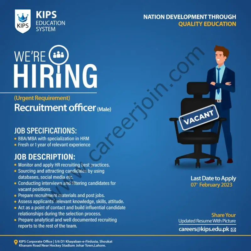 KIPS Education System Jobs Recruitment Officer 1