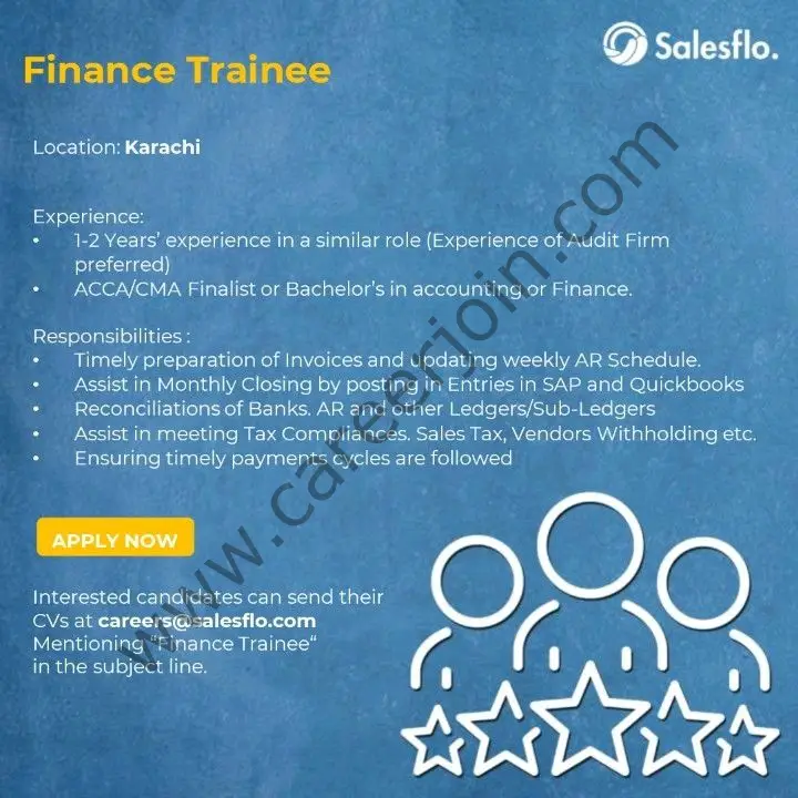 Salesflo Jobs Finance Trainee 1