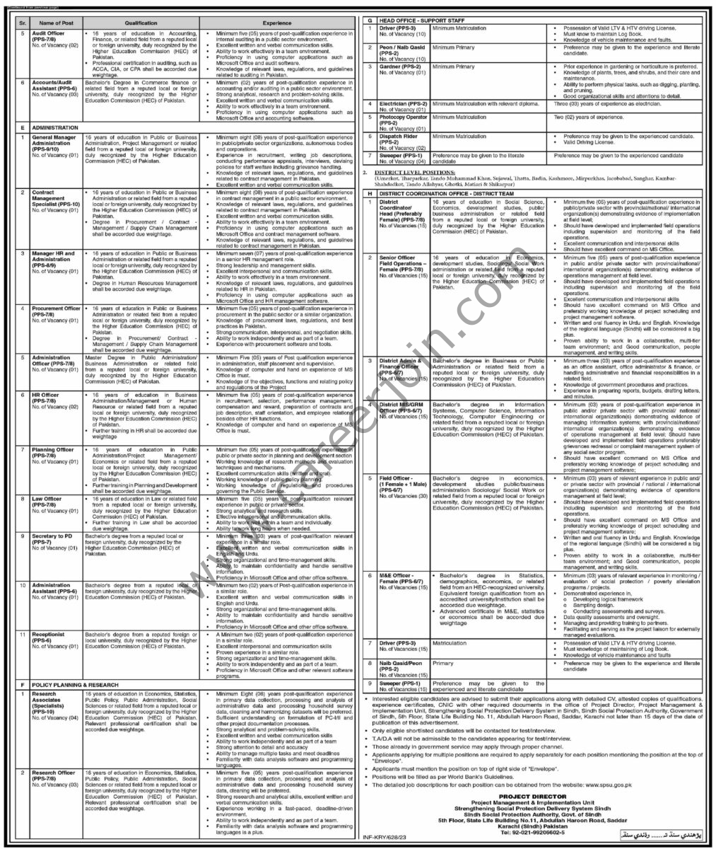 Sindh Social Protection Authority Jobs 19 February 2023 Dawn 01 3