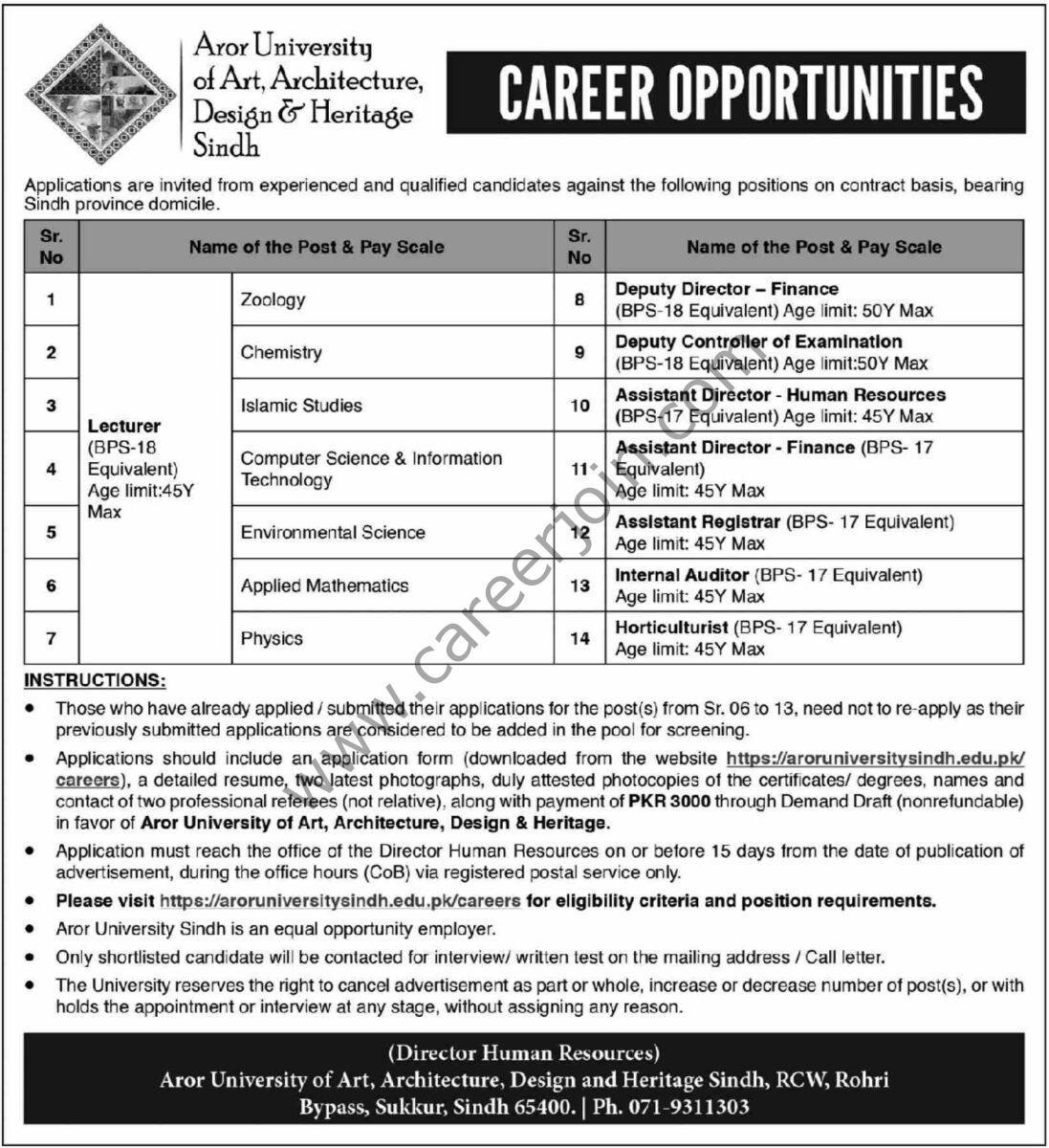 Aror University Jobs 12 March 2023 Dawn 1