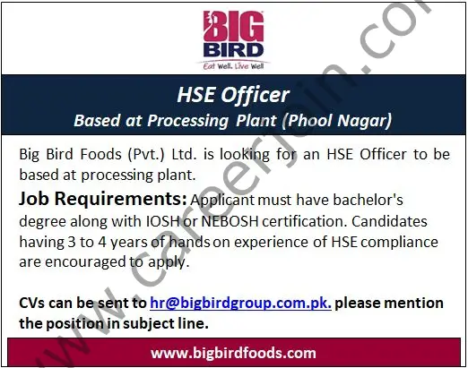 Bigbird Group Jobs HSE Officer 1