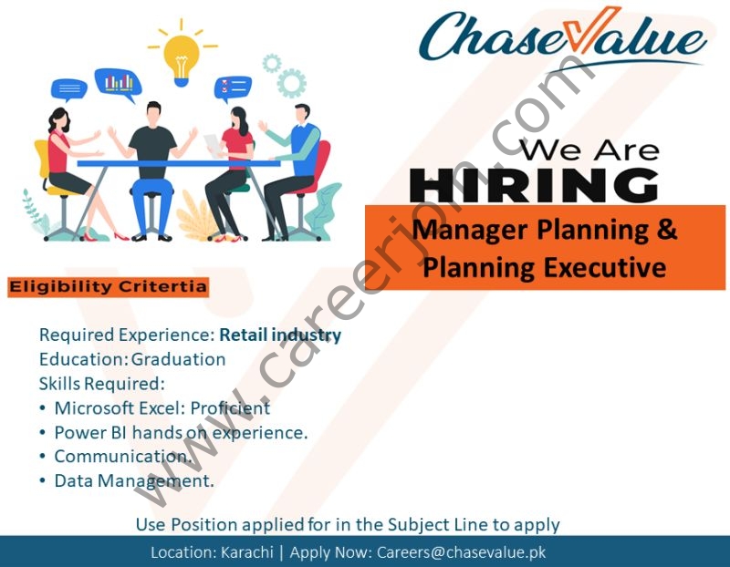 Chase Value Jobs Manager Planning & Planning Executive 1