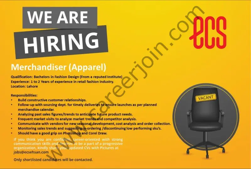 ECS Ehsan Chappal Store Jobs Merchandiser Apparel 1
