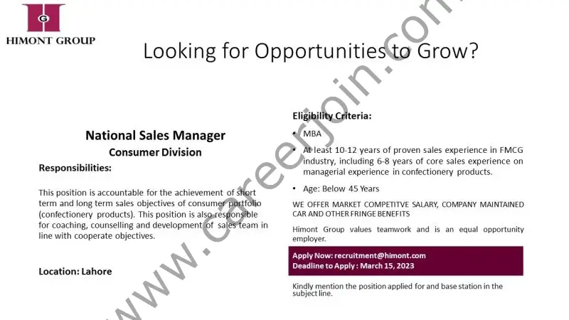 Himont Group Jobs National Sales Manager 1