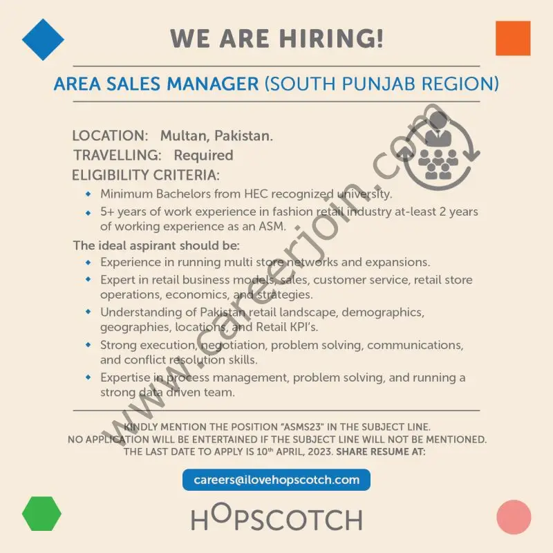 Hopscotch Pakistan Jobs Area Sales Manager 1