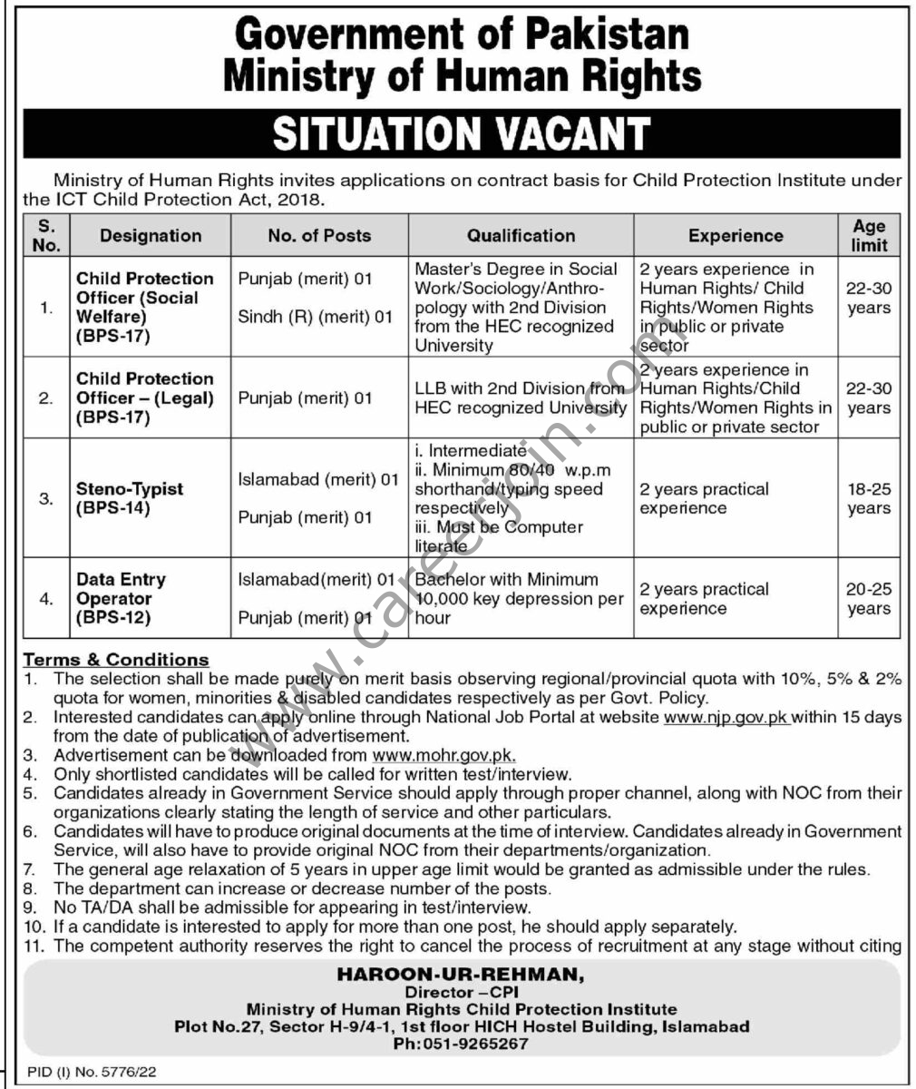 Ministry of Human Rights Jobs 19 March 2023 Dawn 1