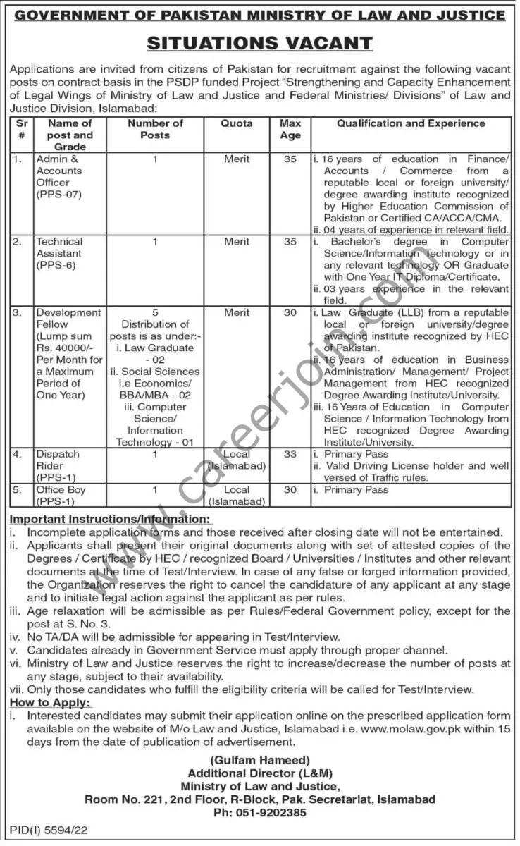 Ministry of Law & Justice Jobs 12 March 2023 Dawn 1