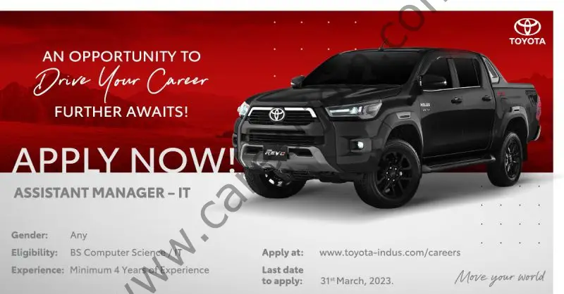 Toyota Indus Motor Company Limited Jobs Assistant Manager IT 1