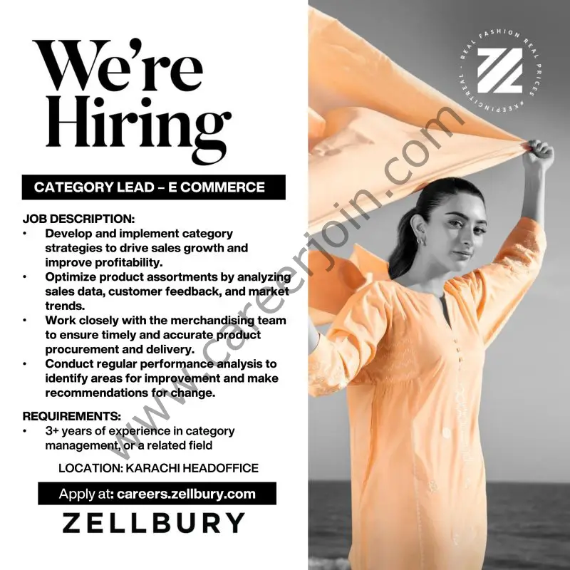 Zellbury Pakistan Jobs Category Lead E-Commerce 1