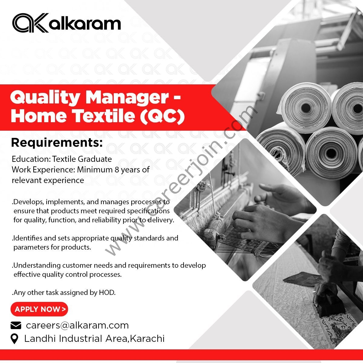 Alkaram Textile Mills Pvt Ltd Jobs 25 April 2023 5