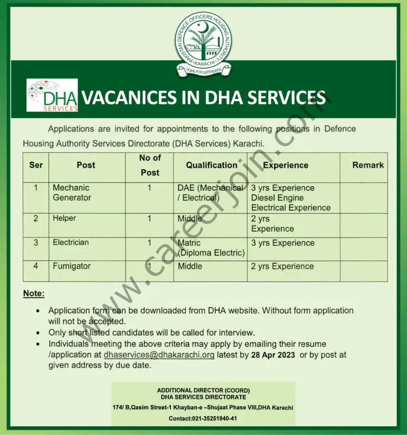 DHA Karachi Jobs April 2023 1