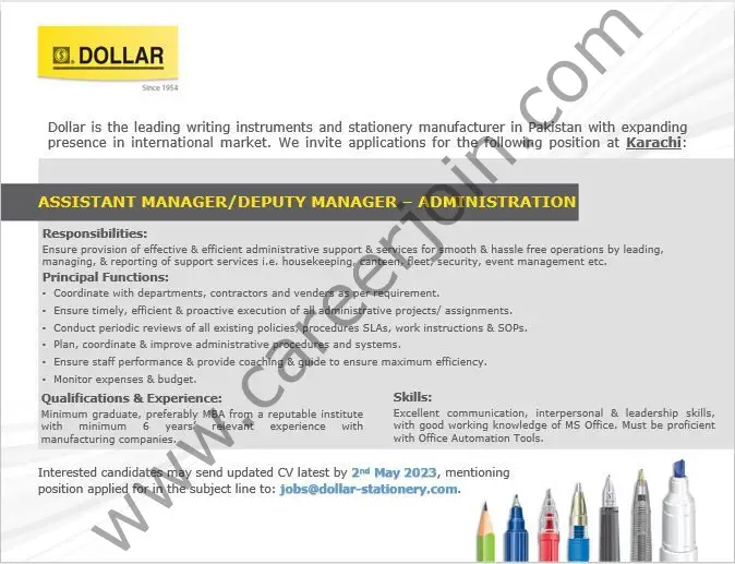 Dollar Industries Pvt Ltd Jobs 25 April 2023 5