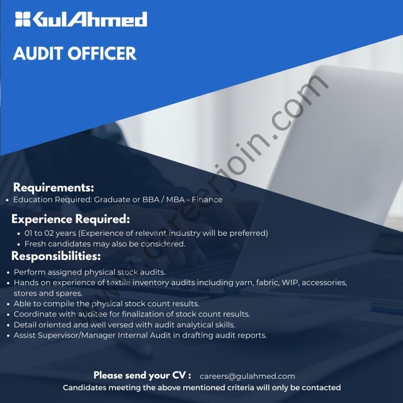 GulAhmed Textile Mills Limited Jobs May 2023 2