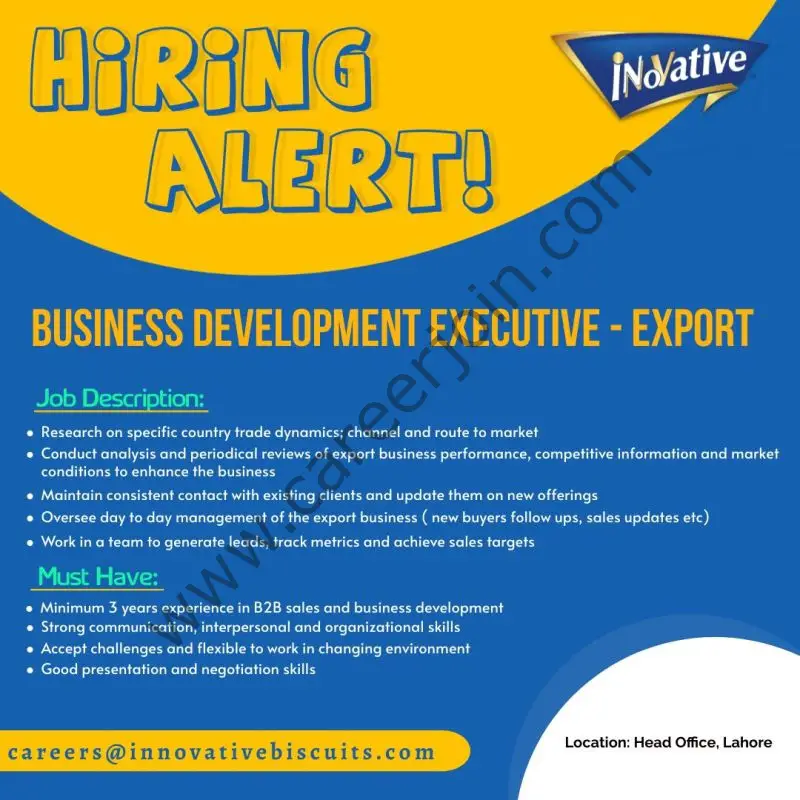 Innovative Biscuits Pvt Ltd Jobs Business Development Executive 1