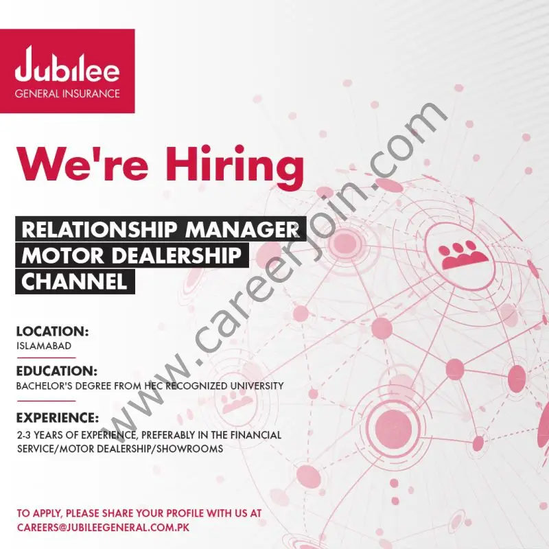Jubilee General Insurance Jobs Relationship Manager 1
