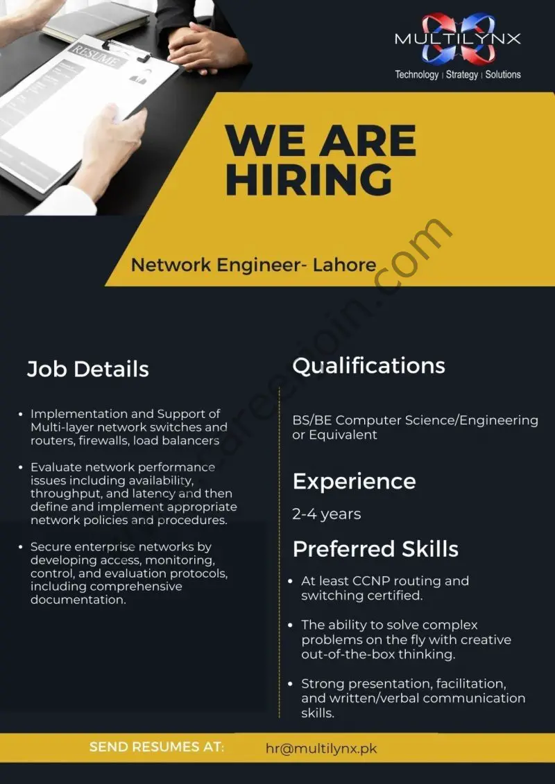 Multilynx Pvt Ltd Jobs Network Engineer 1