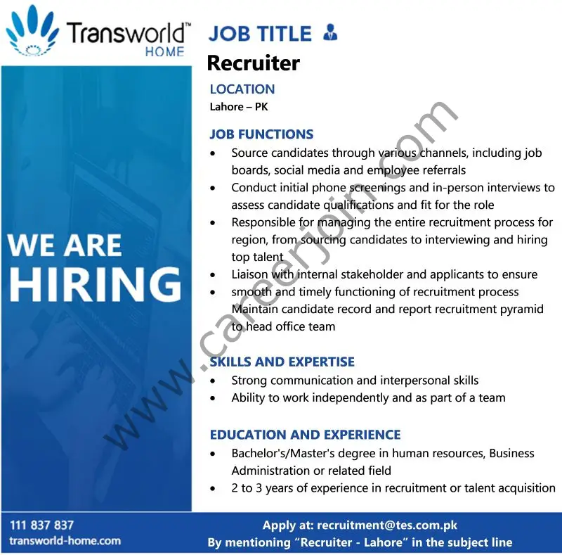 Transworld Home Jobs Recruiter 1