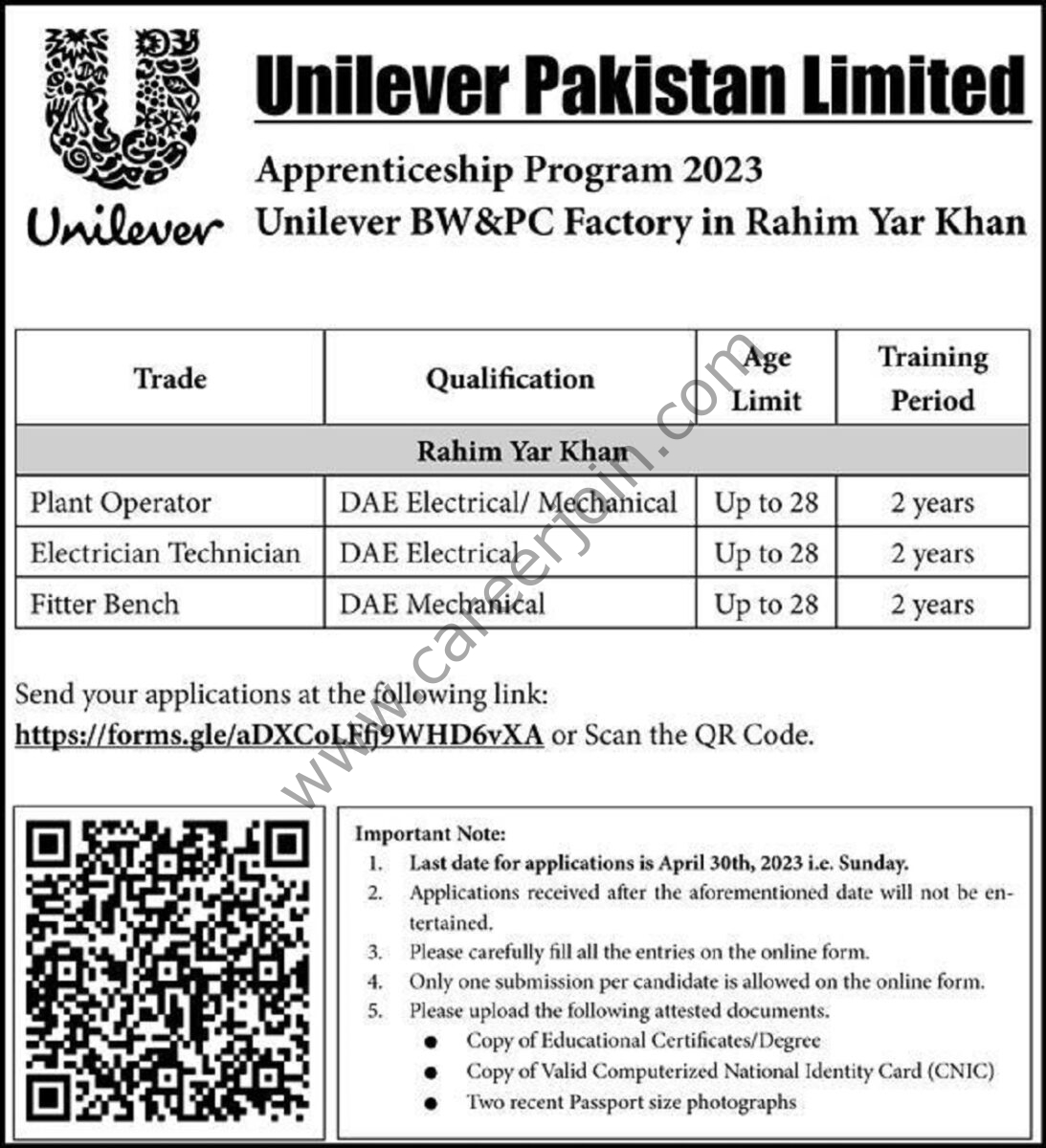Unilever Pakistan Ltd Jobs 16 April 2023 Express 1