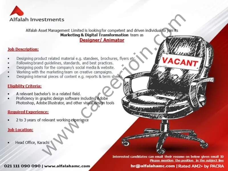 Alfalah Asset Management Limited Jobs Designer / Animator 1
