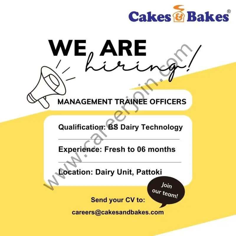 Cakes & Bakes Pakistan Jobs May 2023 1