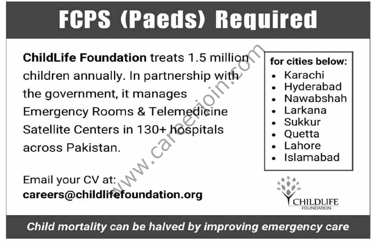 ChildLife Foundation Jobs 28 May 2023 Dawn 1