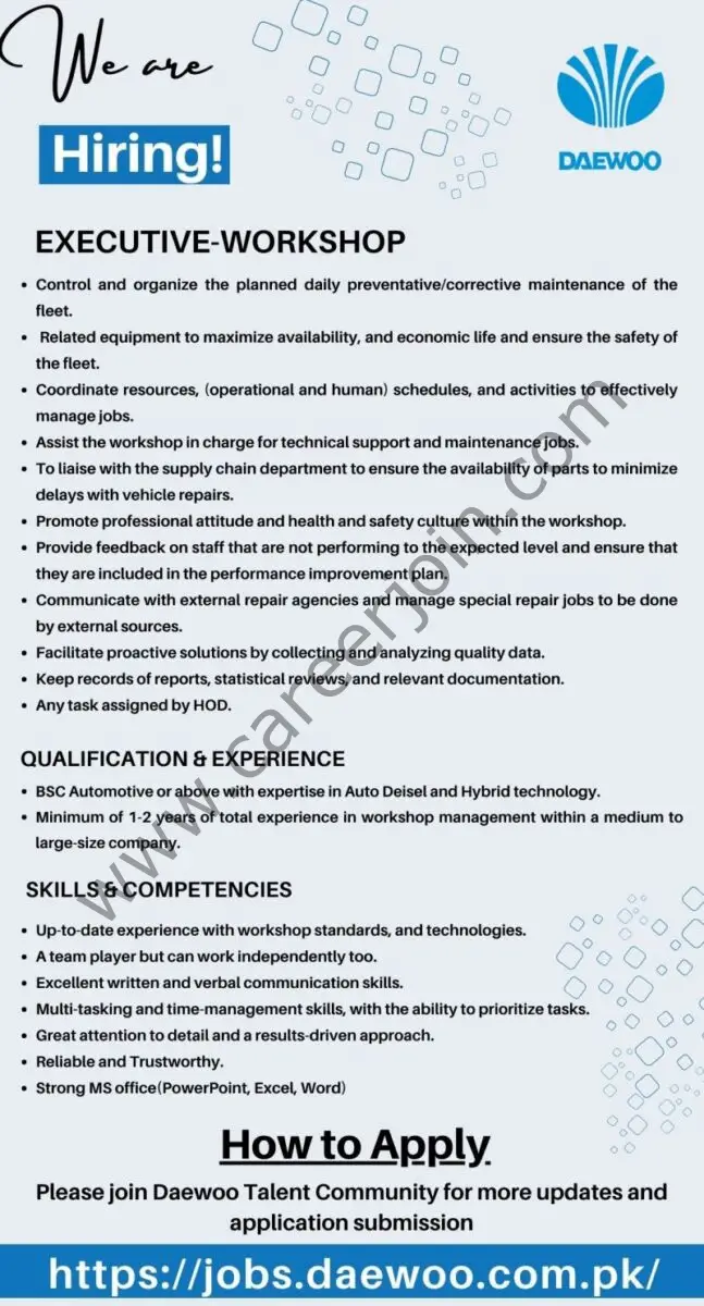Daewoo Pakistan Jobs May 2023 2