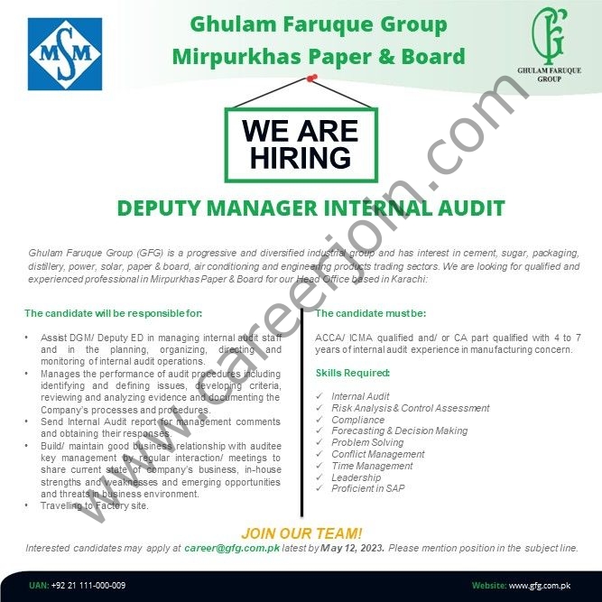 Ghulam Faruque Group Jobs Deputy Manager Internal Audit 1
