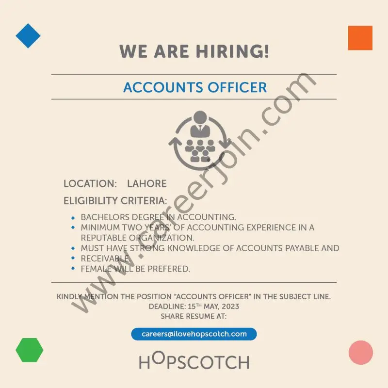 Hopscotch Pakistan Jobs Accounts Officer