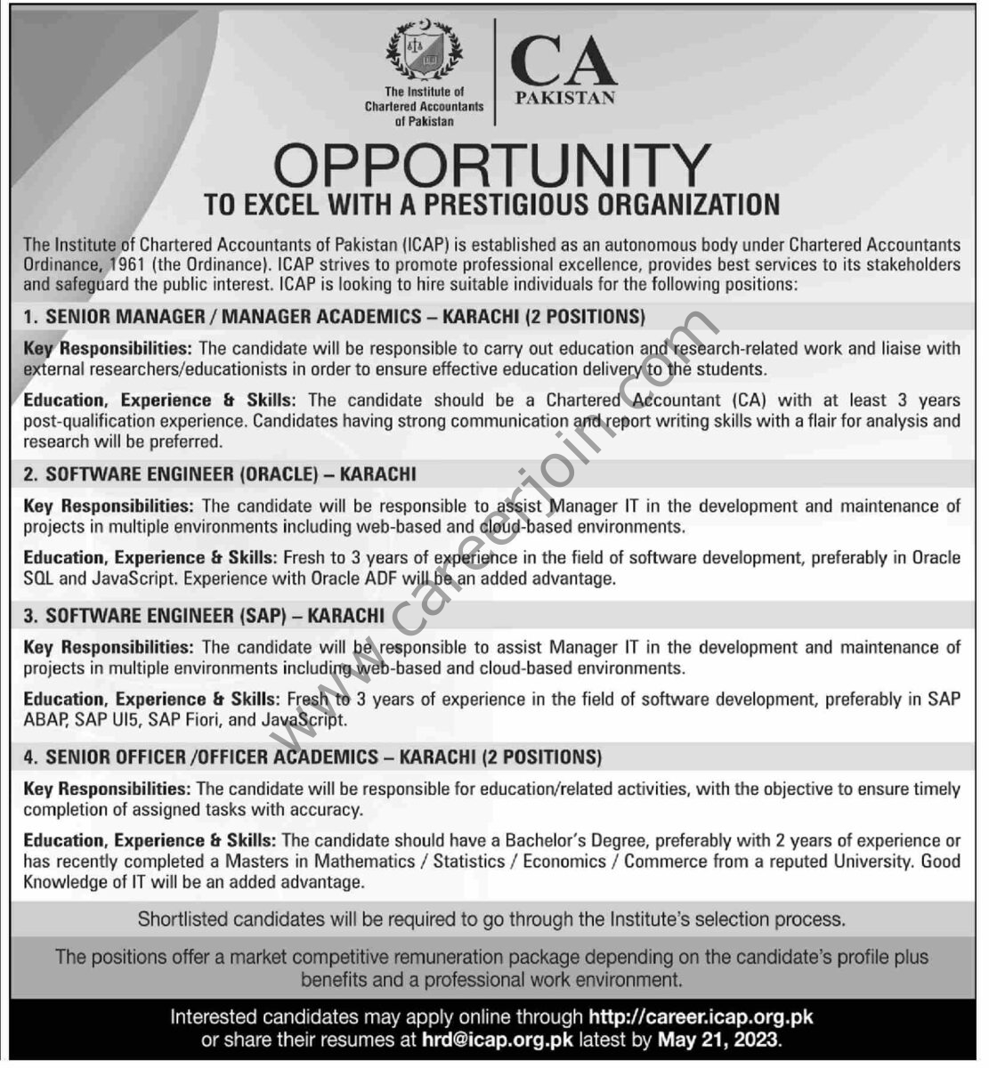 Institute of Chartered Accountants of Pakistan ICAP Jobs 07 May 2023 Dawn 1