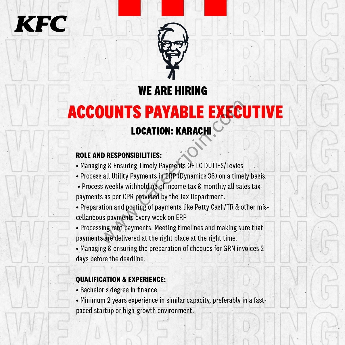 KFC Pakistan Jobs Accounts Payable Executive 1