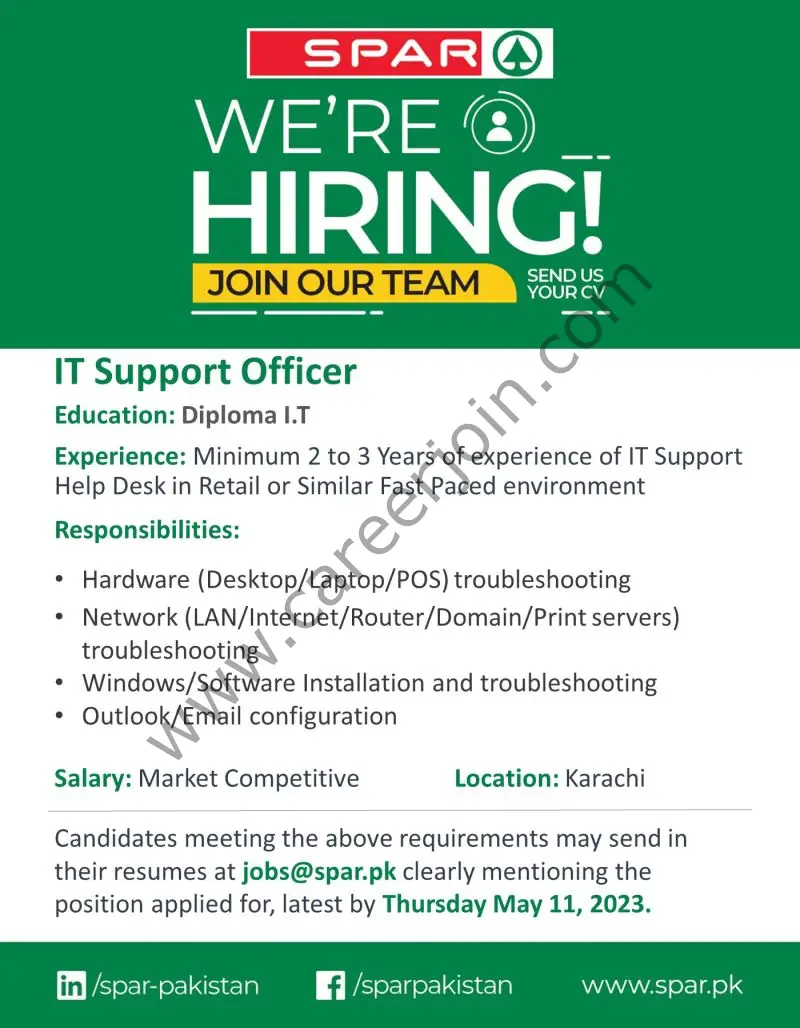 SPAR Pakistan Jobs IT Support Officer 1