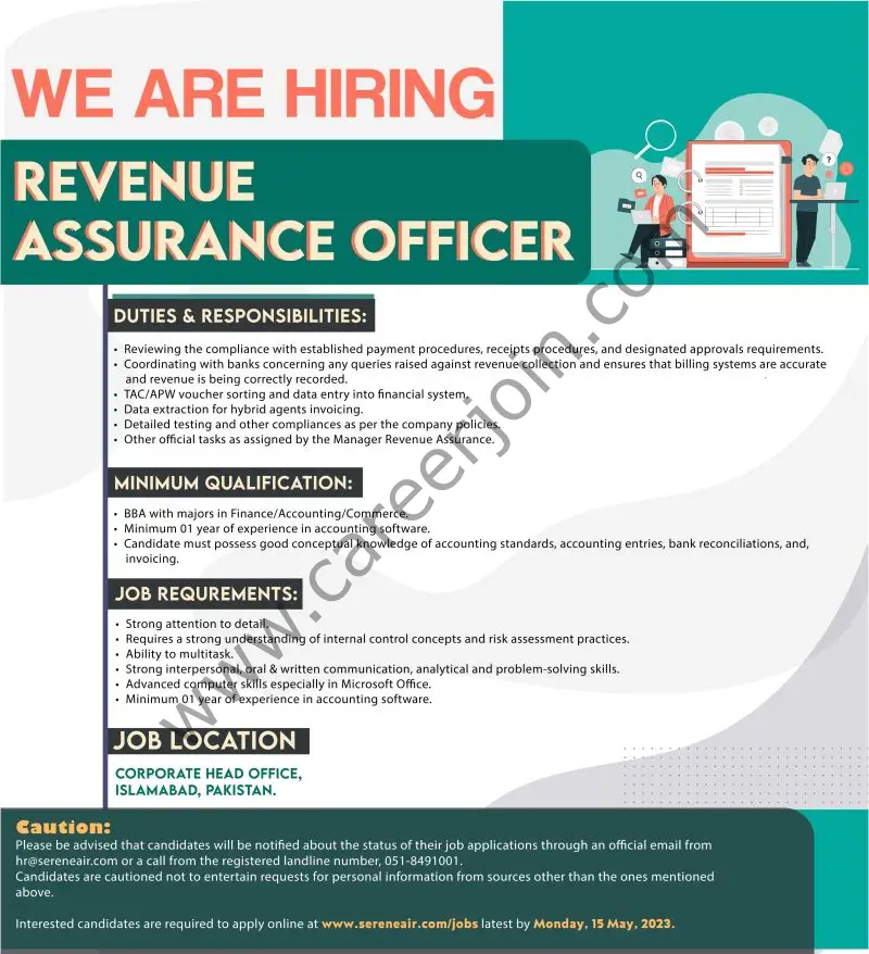 Serene Air Pakistan Jobs Revenue Assurance Officer