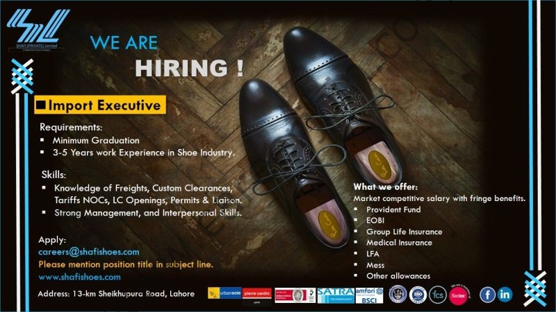 Shafi Pvt Ltd Jobs Import Executive 1