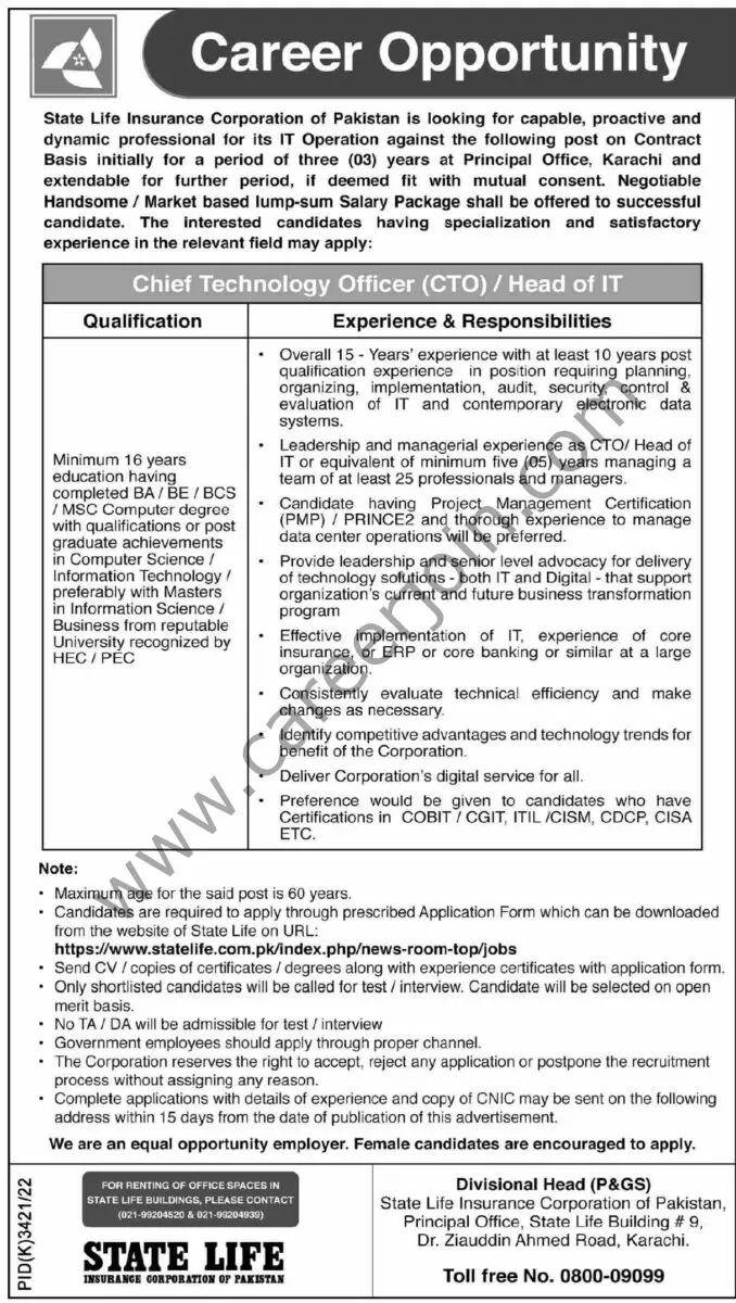 State Life Insurance Corp Jobs 28 May 2023 Dawn 1