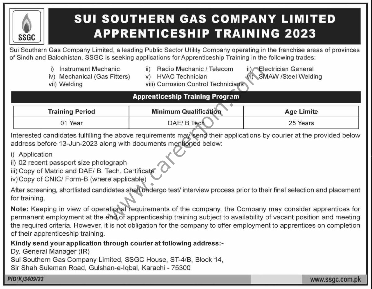 Sui Southern Gas Co Ltd SSGC Jobs 28 May 2023 Dawn 1