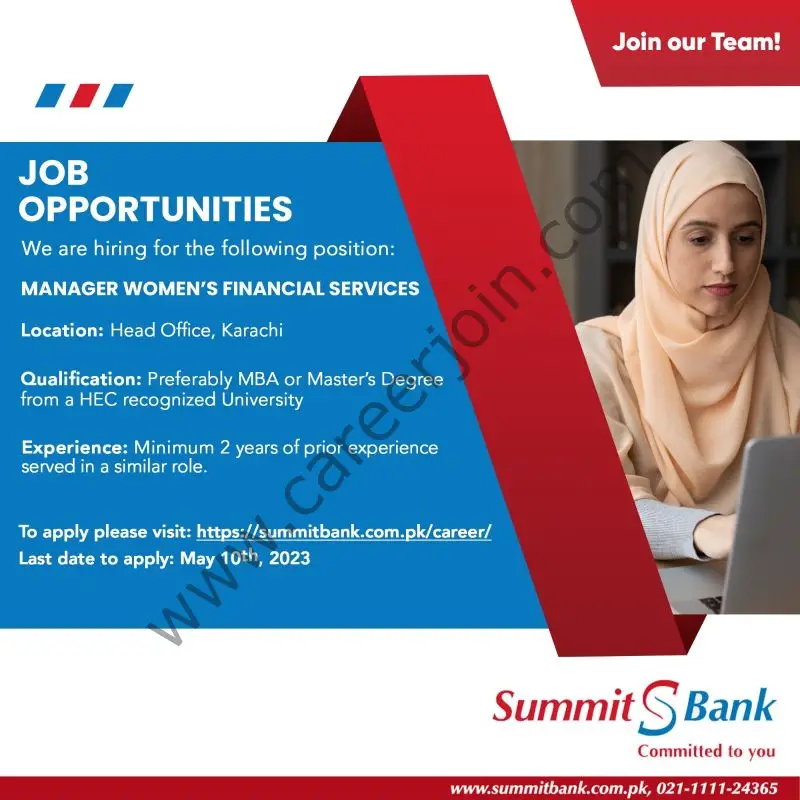 Summit Bank Limited Jobs Manager Women's Financial Services 1