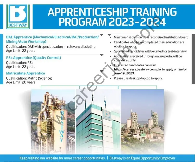 Bestway Cement Limited Apprenticeship Program 2023-2024 1