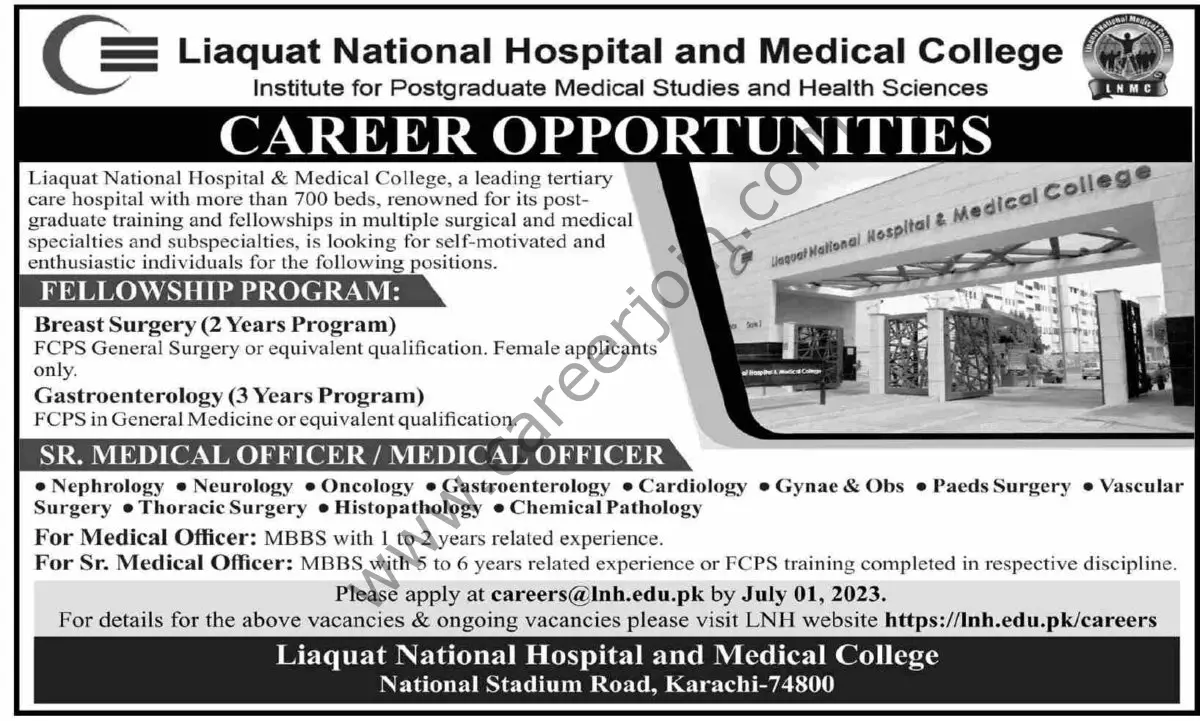 Liaquat National Hospital & Medical College Jobs 18 June 2023 Dawn 1