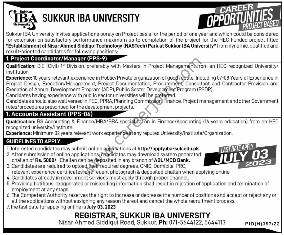 Sukkur IBA University Jobs 11 June 2023 Dawn 1