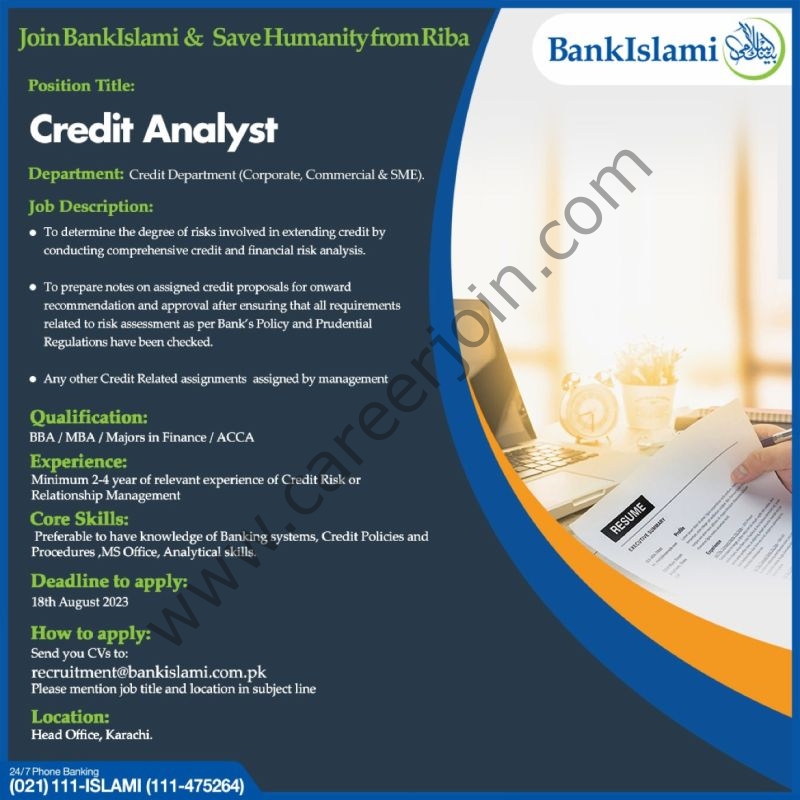 Bank Islami Pakistan Limited Jobs Credit Analyst 1