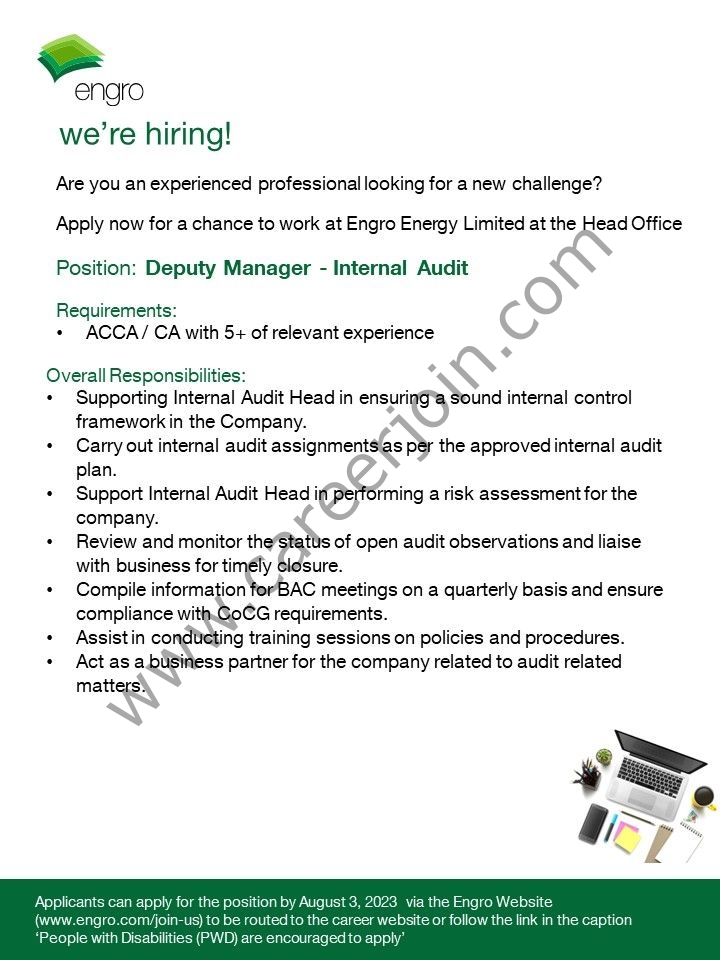 Engro Corporation Limited Jobs Deputy Manager Internal Audit 1