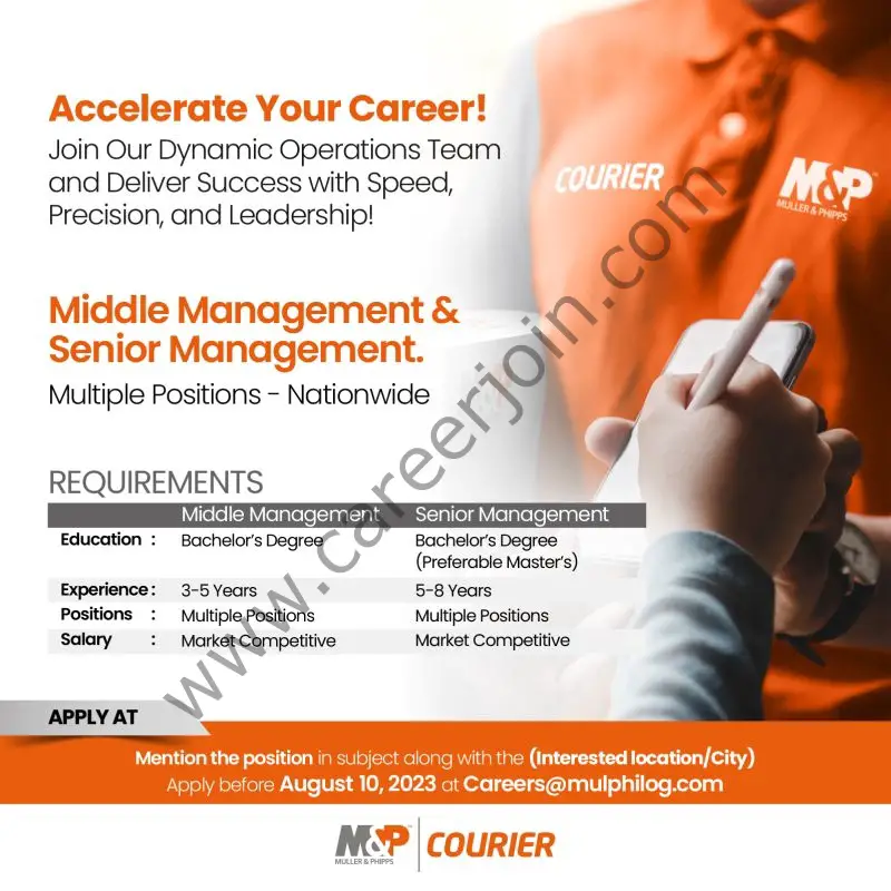 M&P Muller & Phipps Courier Jobs August 2023 1