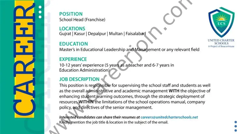 United Charter Schools Jobs July 2023 1