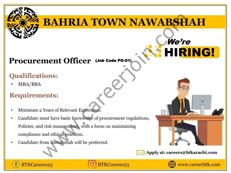 Bahria Town Jobs Procurement Officer 1