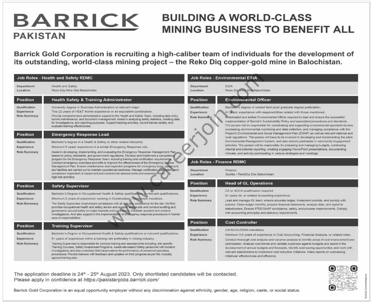 Barrick Gold Corp Jobs 10 August 2023 Dawn 1