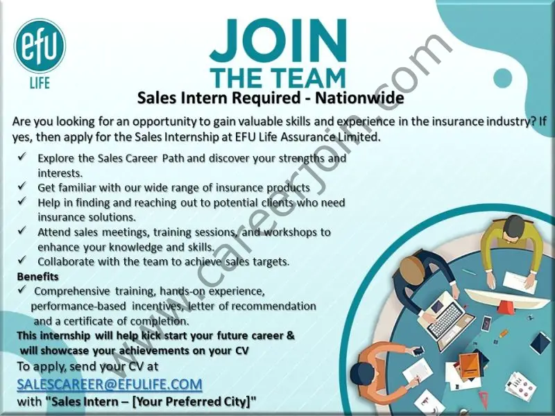 EFU Life Assurance Limited Jobs Sales Intern 1