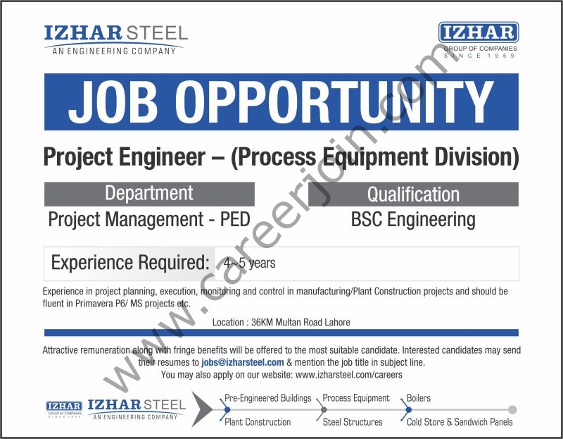 Izhar Group Of Companies Jobs Project Engineer 1