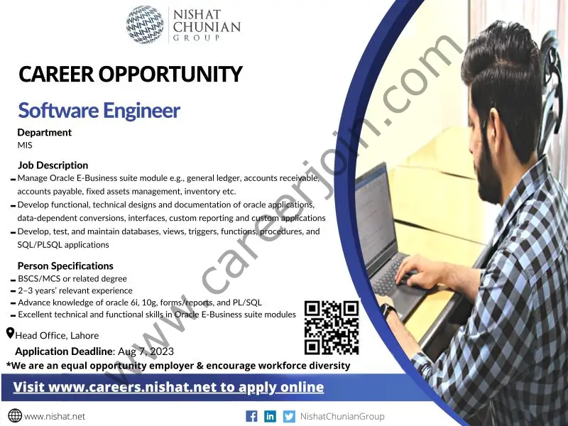 Nishat Chunian Group NCG Jobs Software Engineer 1