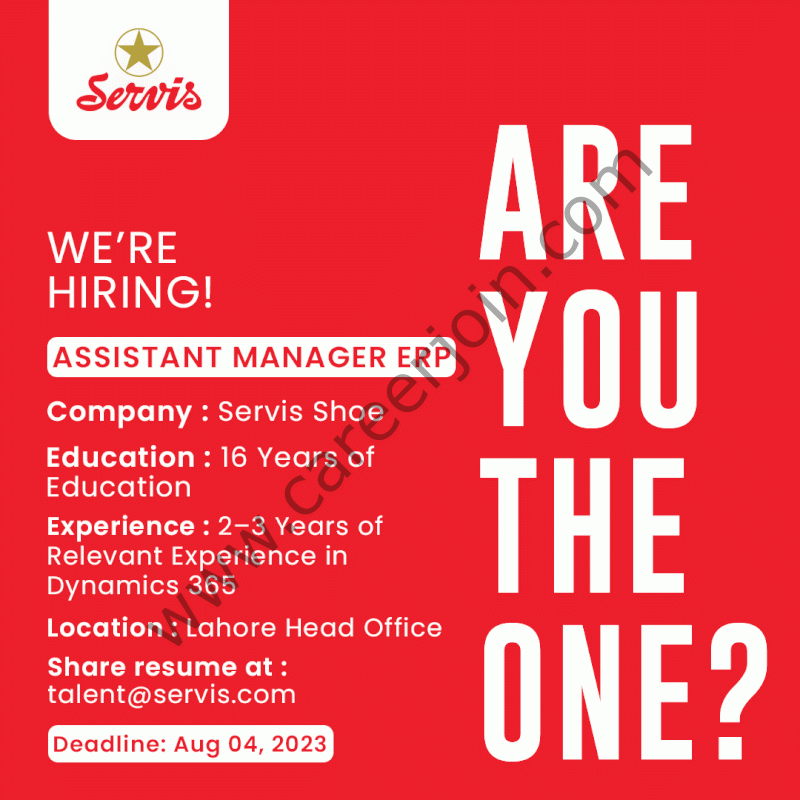 Servis Shoes Jobs Assistant Manager ERP 1