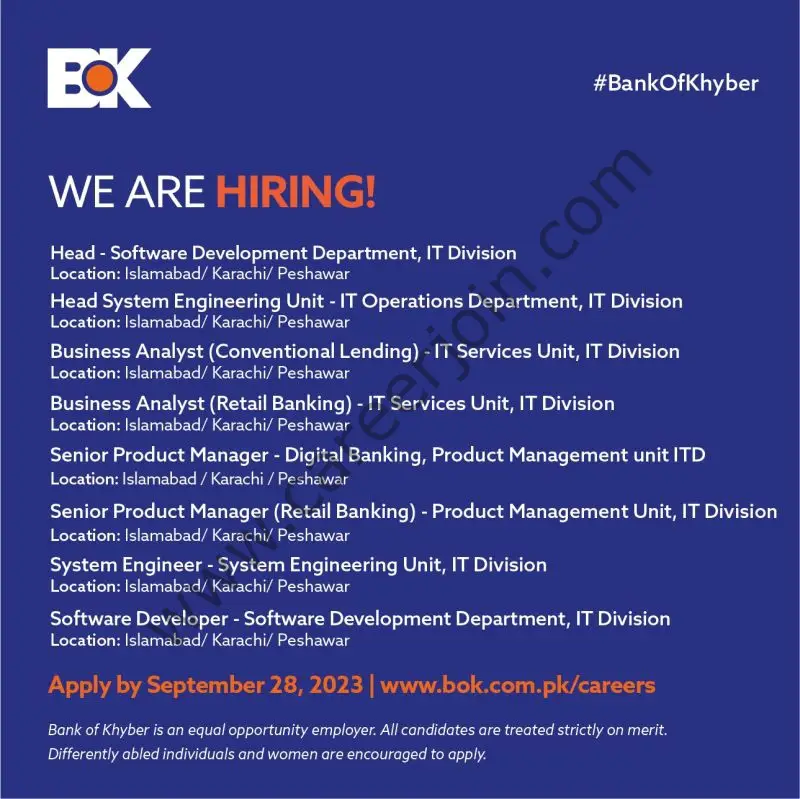 The Bank of Khyber BOK Jobs September 2023 1